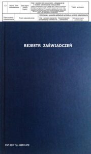 Rejestr zaświadczeń A4