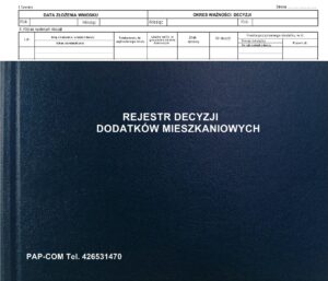 Rejestr dodatków mieszkaniowych A4