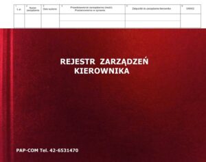 Rejestr zarządzeń kierownika urzędu