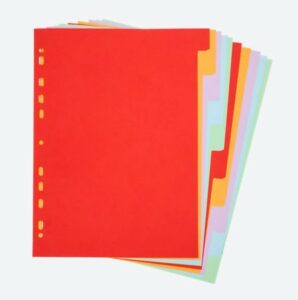 Zakładki kolorowe A4