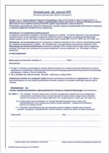 Oświadczenia dla OPS