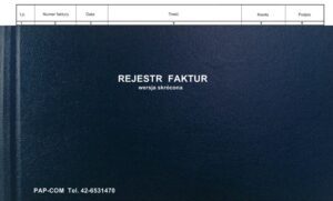Rejestr faktur A4