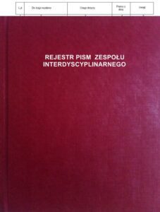 Rejestr pism zespołu interdyscyplinarnego A4