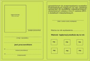 Wkładka legitymacji mieszkaniowej